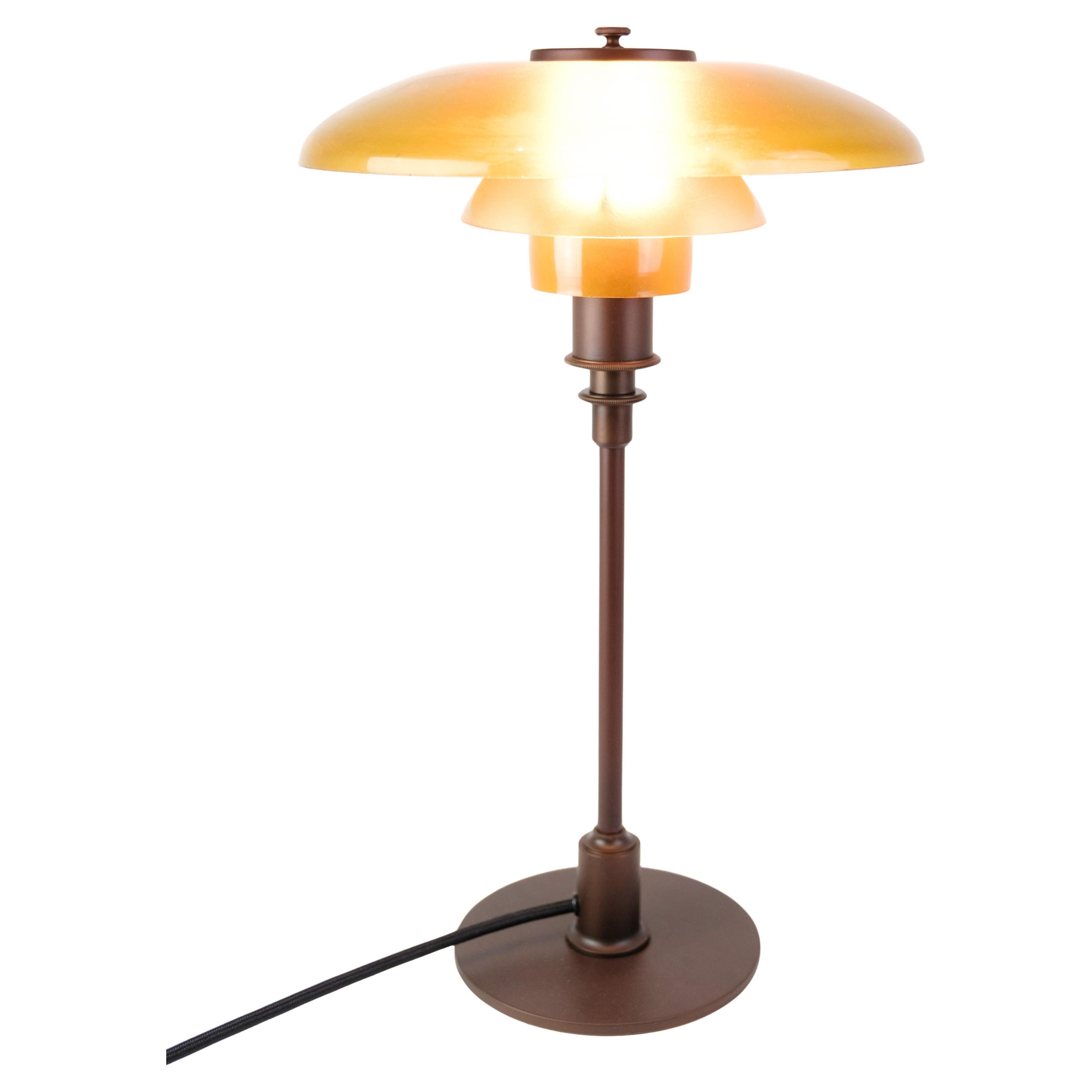 Lampe à poser PH 3 2 avec abat-jour ambre Par Poul Henningsen pour Louis Poulsen en vente
