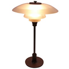 Antique PH 3/2 Table Lamp with Shades of Mat Glass, Poul Henningsen, 1928