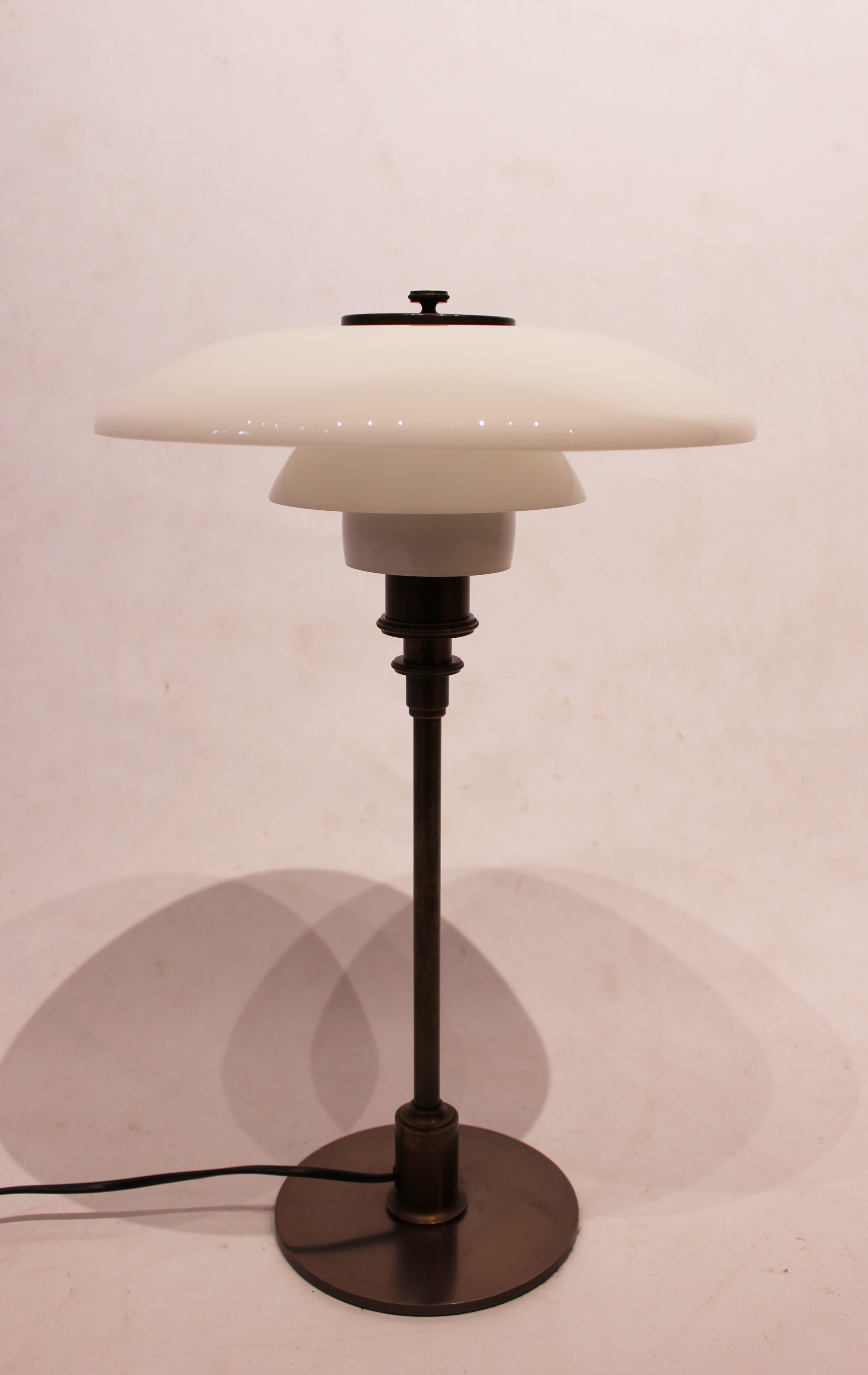 Danish PH 3/2 Tablelamp, Model Tremp, Burnished Brass, by Poul Henningsen, 1994