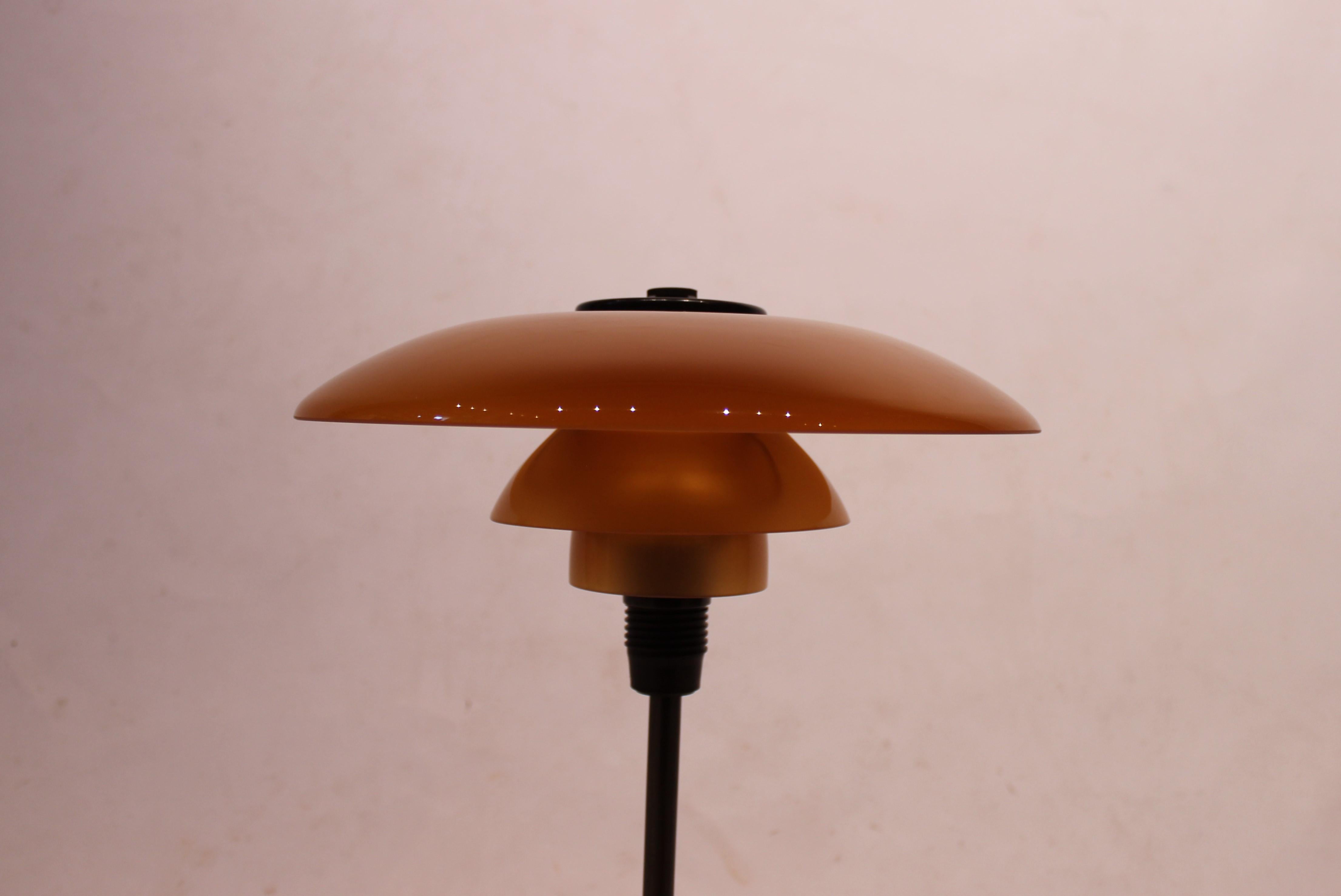 Danish PH 3/2 Tablelamp with Amber Colored Shades, by Poul Henningsen, 1930s