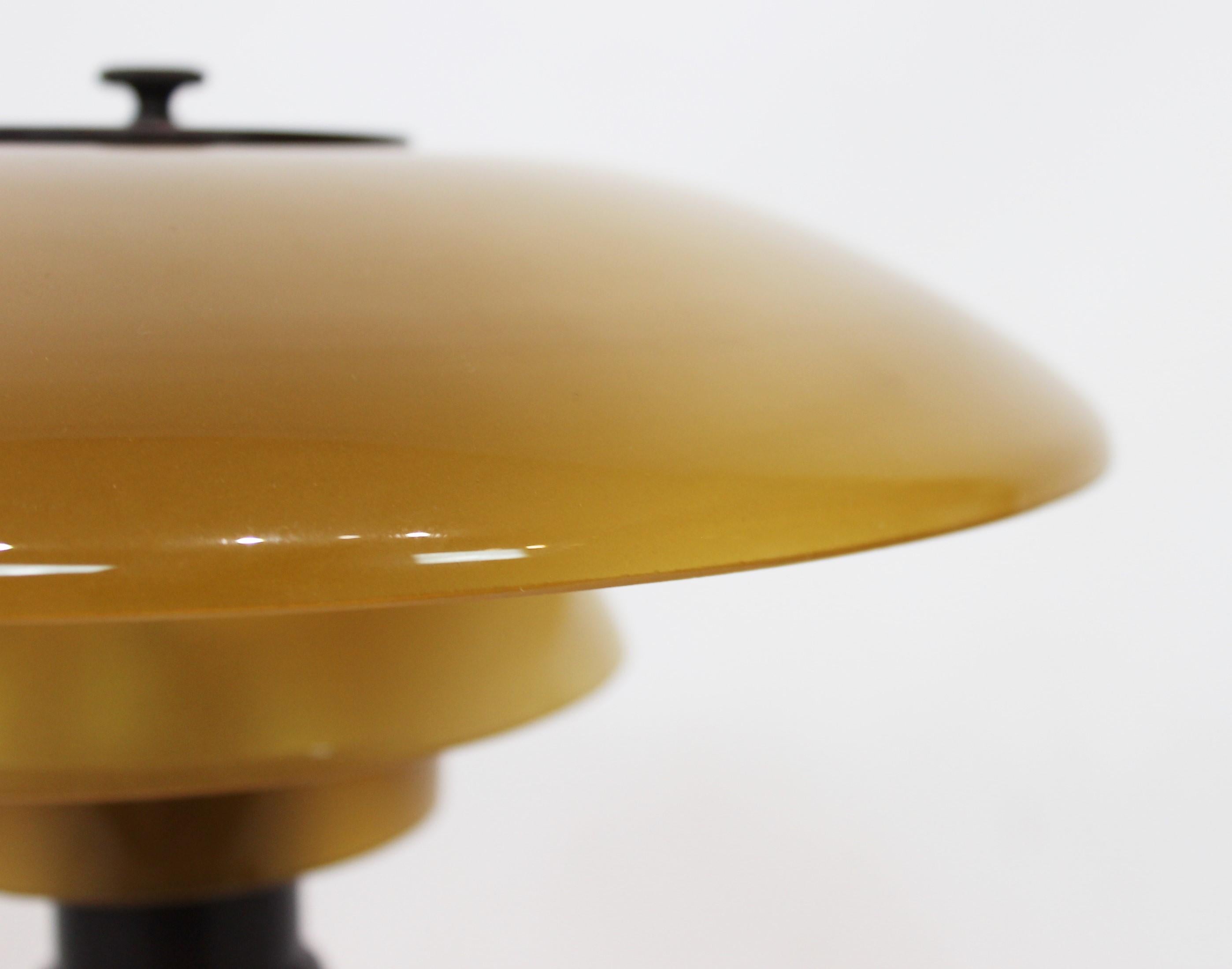 PH 3/2 Tablelamp with Shades of Amber Colored Glass, 1930s 2