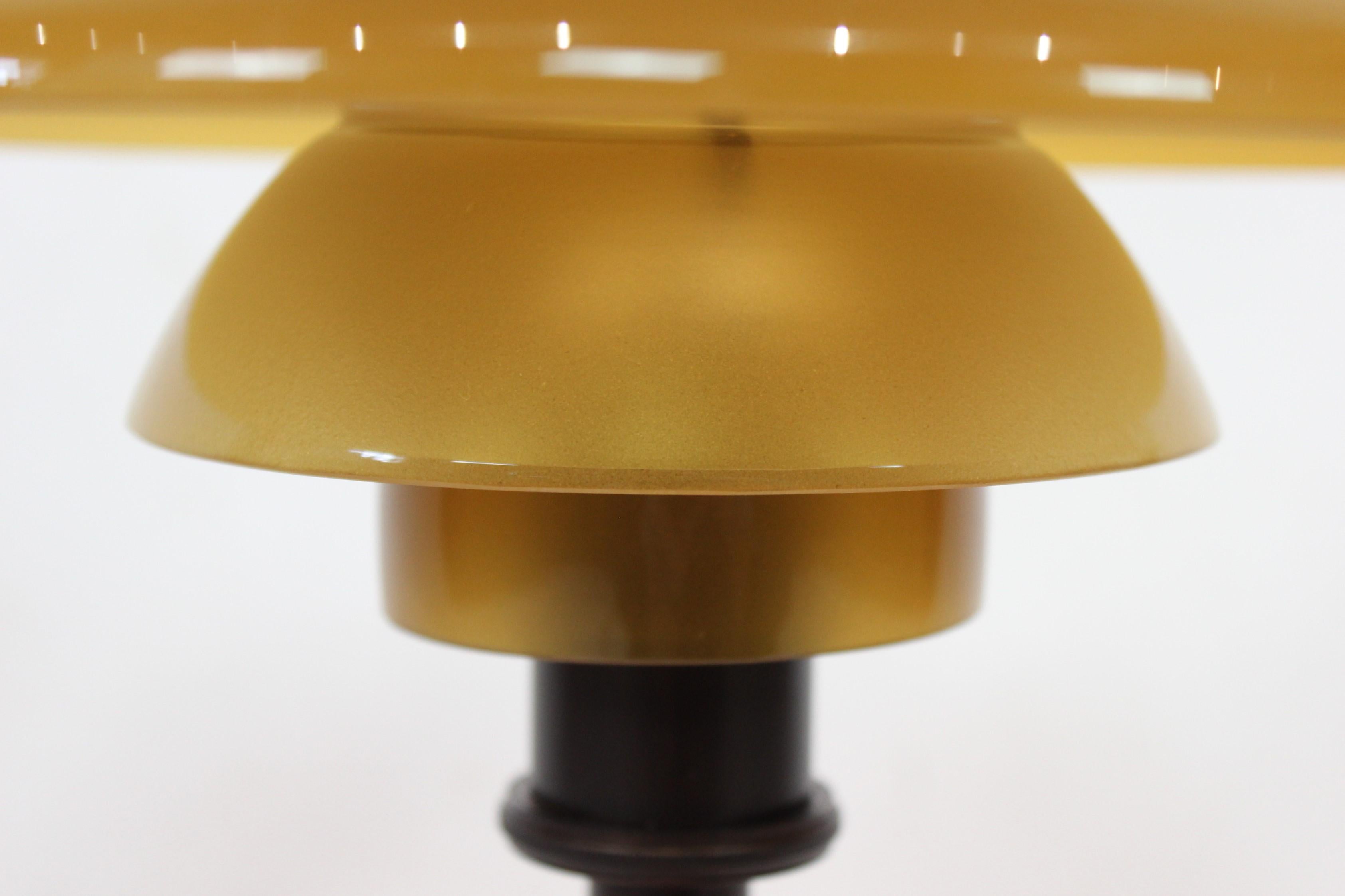 Early 20th Century PH 3/2 Tablelamp with Shades of Amber Colored Glass, 1930s