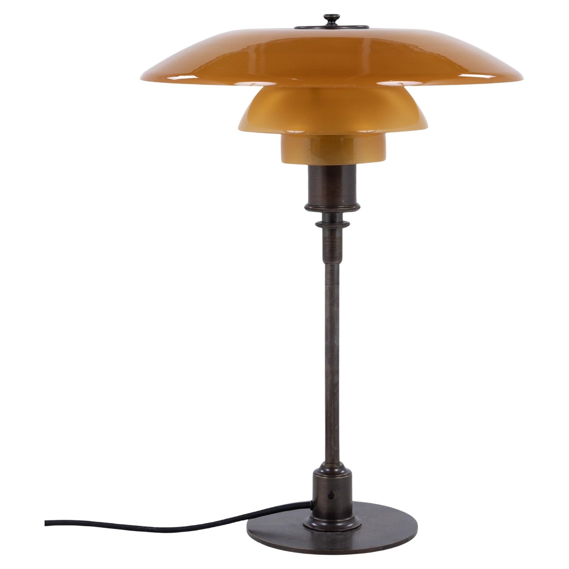 PH 4/3 - Table lamp with amber colored shades by Poul Henningsen For Sale