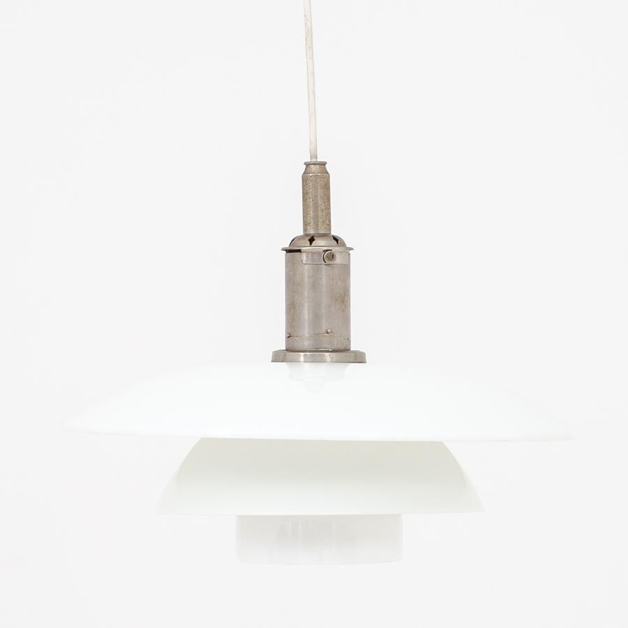 PH 4/4 - pendant with one-layer glass and nickel-plated steel, stamped 