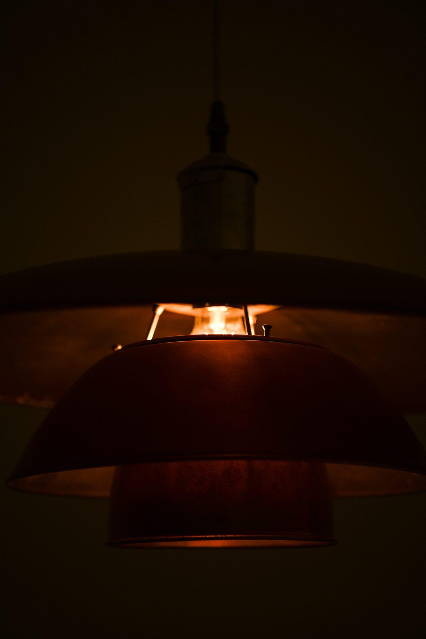 PH-5/5 Ceiling Lamp in Copper and Nickel by Poul Henningsen, 1940s For Sale 6
