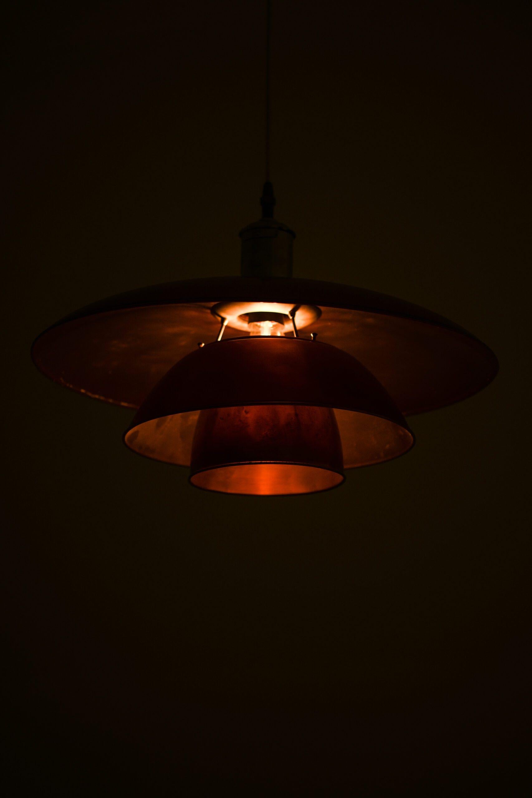 PH-5/5 Ceiling Lamp in Copper and Nickel by Poul Henningsen, 1940s For Sale 2