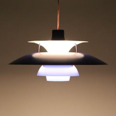 PH 5 blue pendant by Poul Henningsen in 1958 for Louis Poulsen