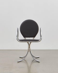 PH Armchair, Chrome, Leather Extreme Black