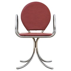 Fauteuil PH, chrome, cuir extrêmement indien