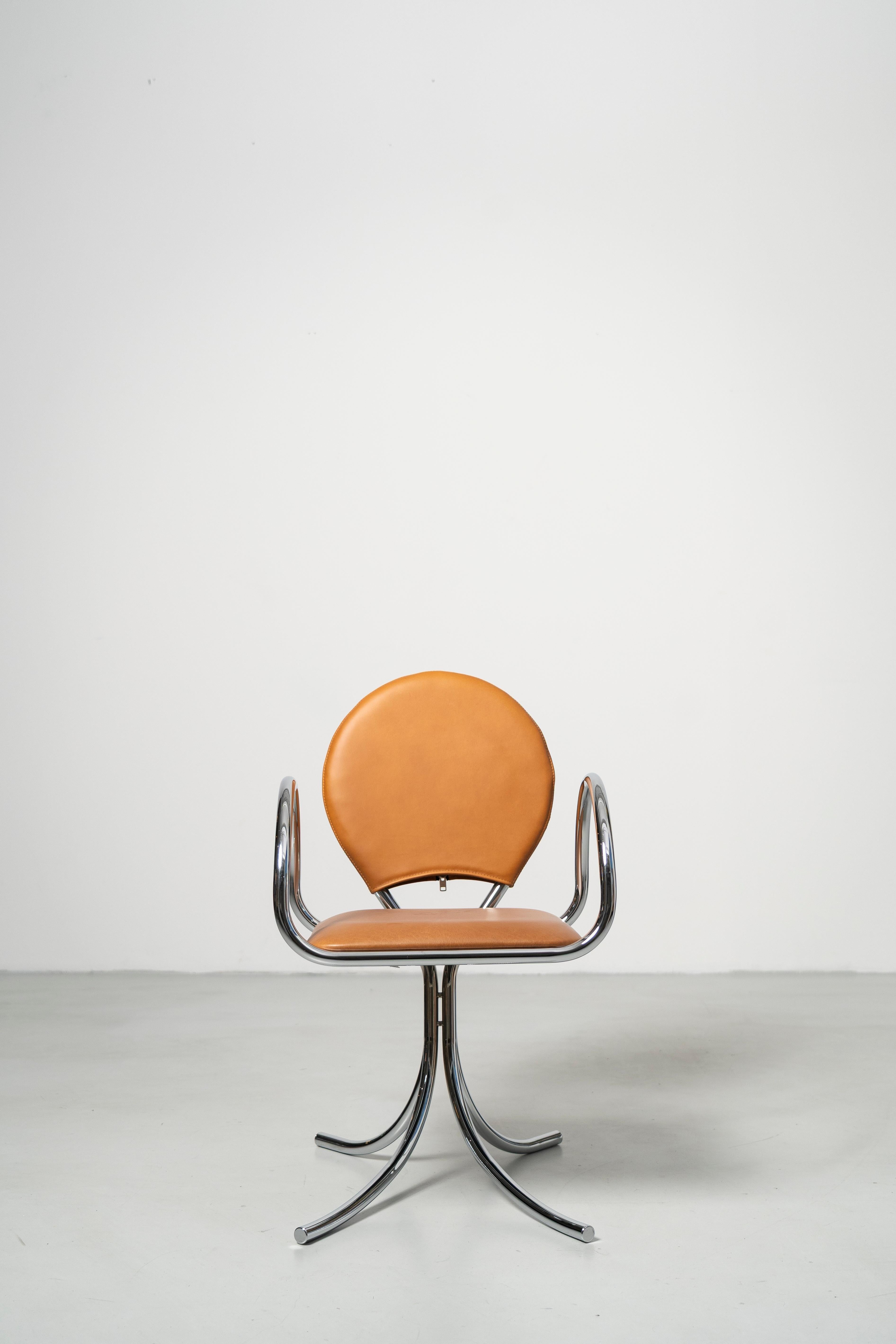 PH Sessel, Chrom, Leder Extreme Nussbaumholz (Dänisch) im Angebot