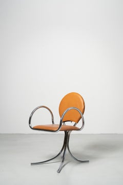Sillón PH, Cromo, Cuero Nogal Extremo