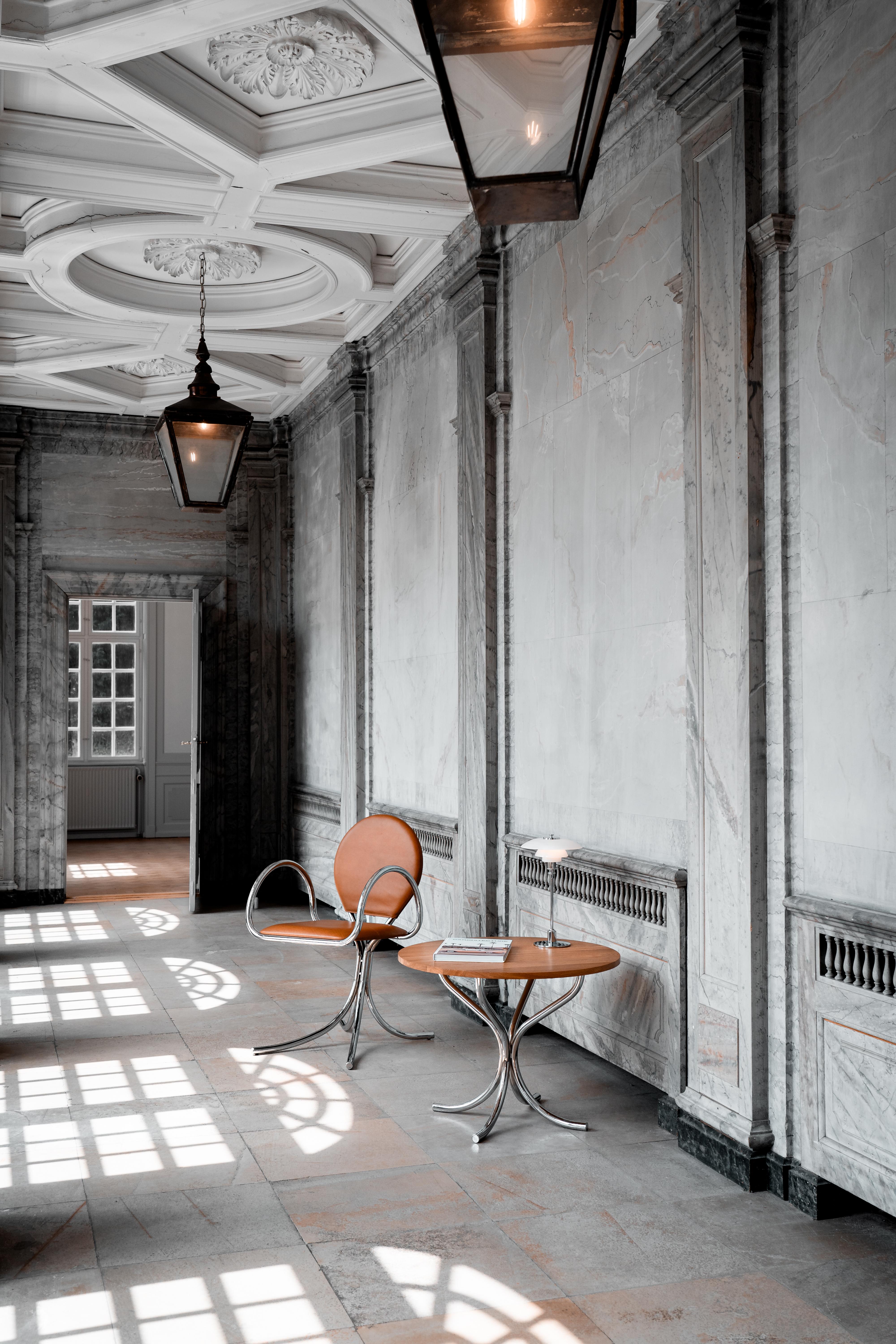 PH Sessel, Chrom, Leder Extreme Nussbaumholz im Angebot 2