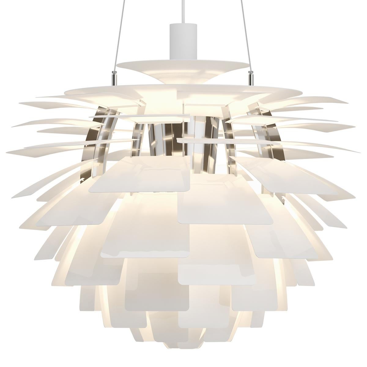 PH Artichoke Pendant Light by Poul Henningsen, Louis Poulsen, White, 1958 In Good Condition In Brooklyn, NY