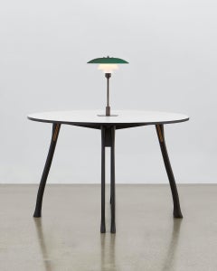 PH Axe Table, black oak legs, laminated plate, green PH 3 ½ - 2 ½ lamp