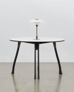PH Axe Table, Black Oak Legs, Laminated Plate, White PH