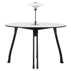 PH Axe Table, Black Oak Legs, Laminated Plate, White PH