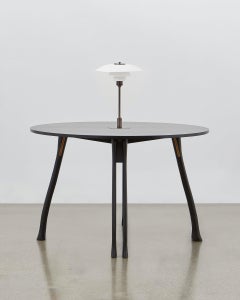 PH Axe Table, black oak legs, veneer table plate, white PH 3 ½ - 2 ½ lamp