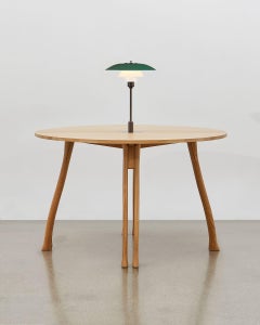 PH Axe Table, natural oak legs, veneer table plate, green PH 3 ½ - 2 ½ lamp