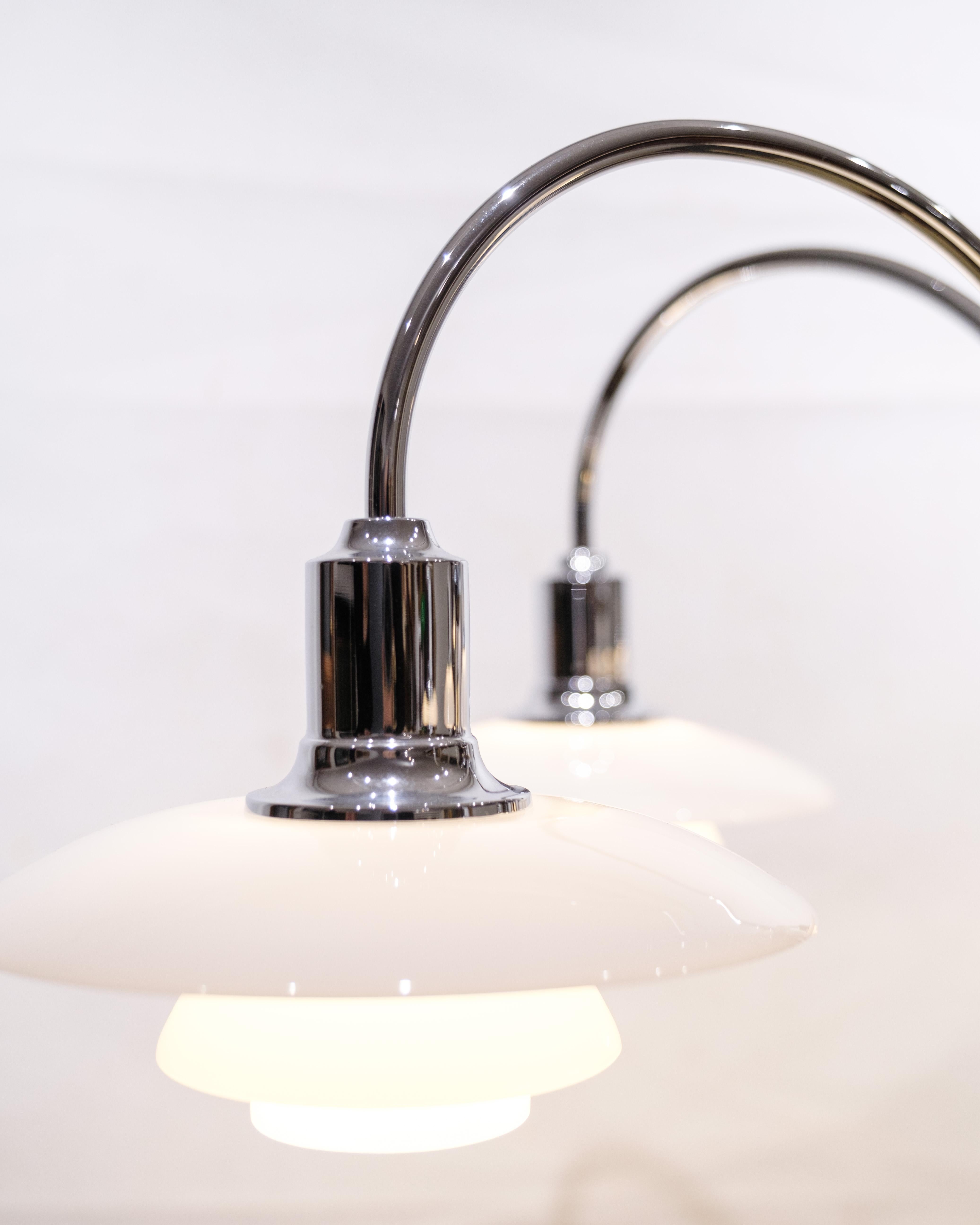 Scandinavian Modern PH Bombardment Crown With 5 Arms & White opal glass shades By Louis Poulsen For Sale