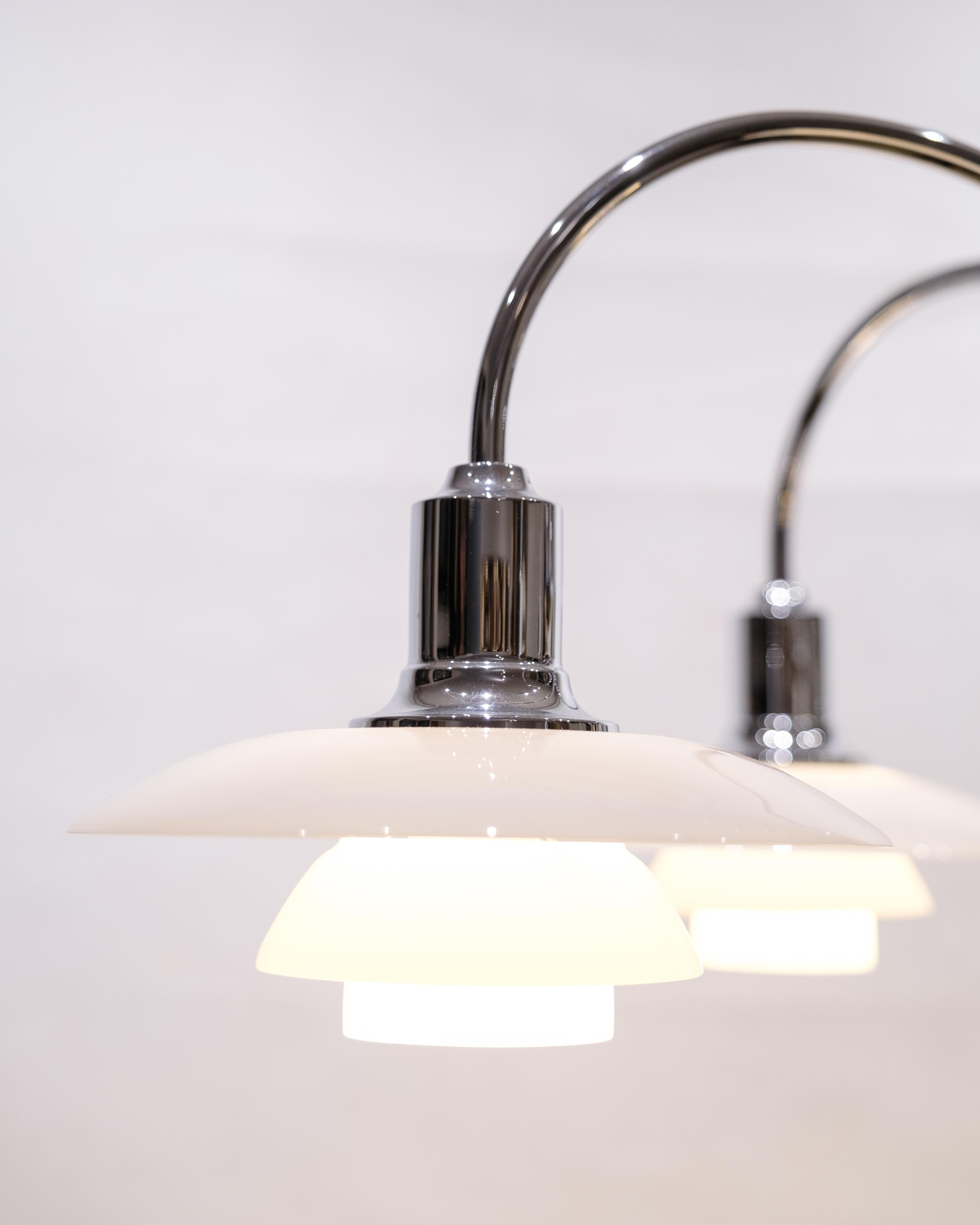 Late 20th Century PH Bombardment Crown With 5 Arms & White opal glass shades By Louis Poulsen For Sale