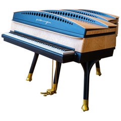 PH Bow Grand Piano in Maple Birch with Brass Details, Modern, Sculptural
