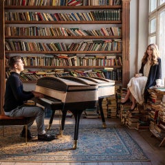 PH Bow Grand Piano, Maple Birch with Brass Details