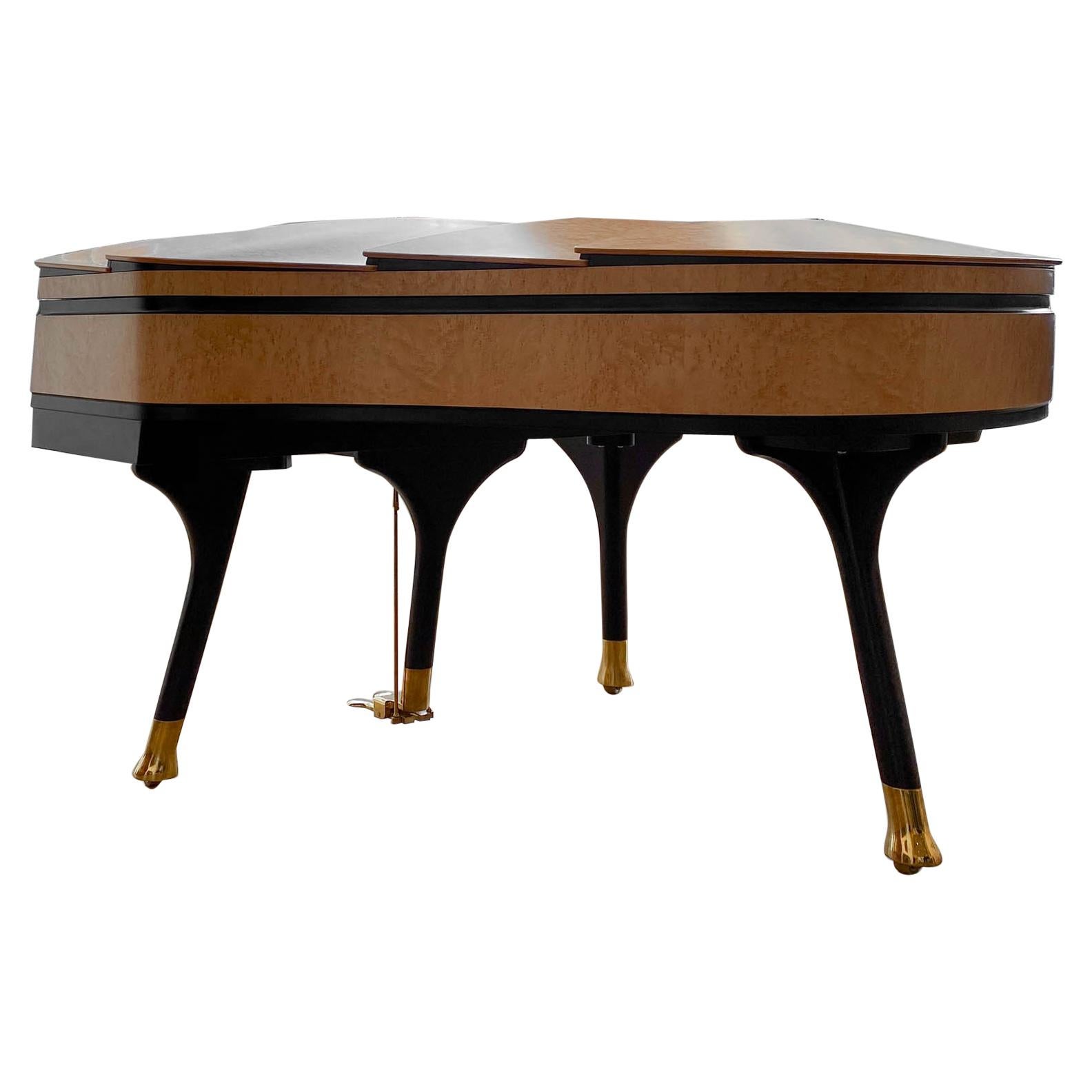 PH Bow Grand Piano, Maple Birch with Brass Details