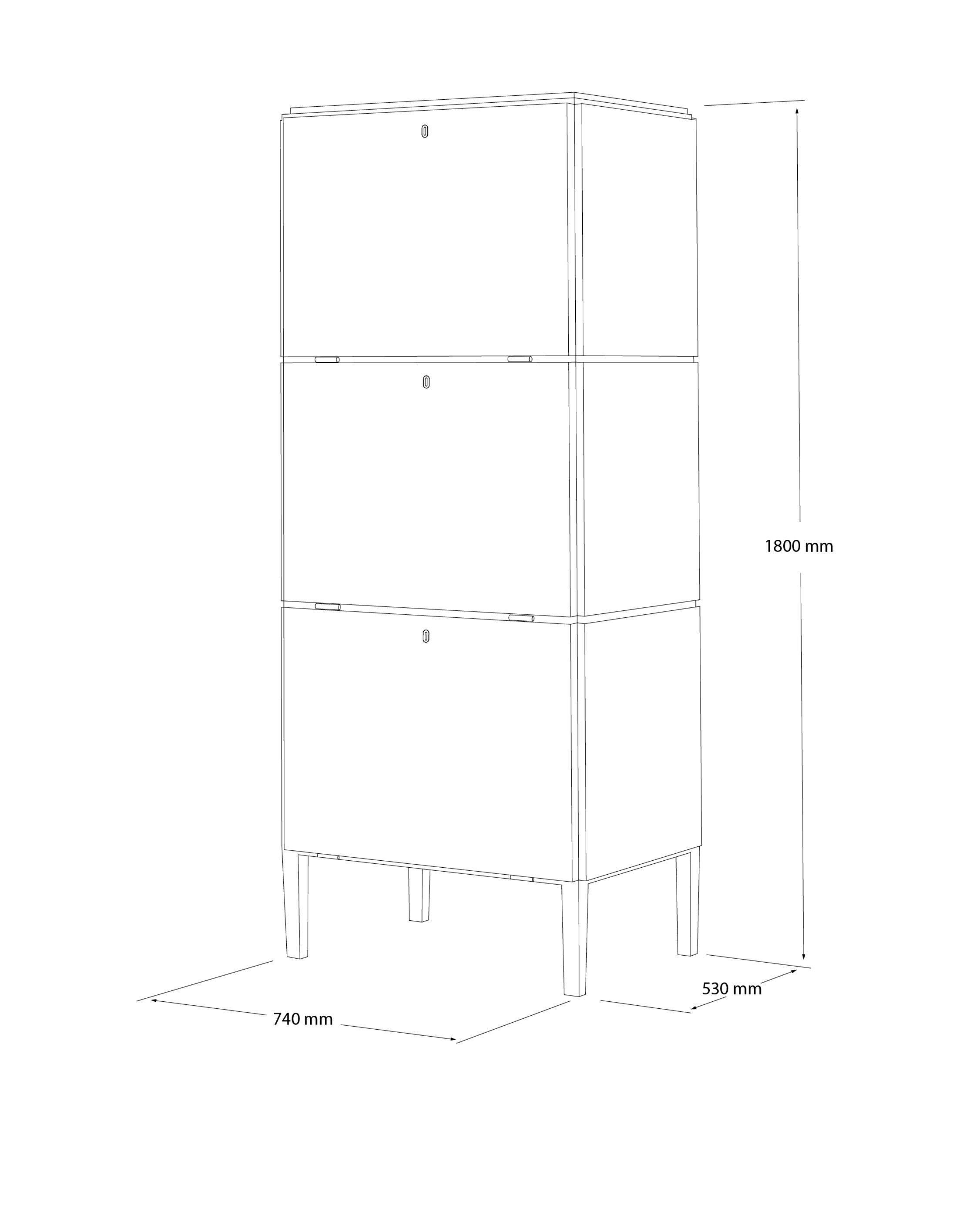 Armoire PH, placage de chêne noir en vente 2