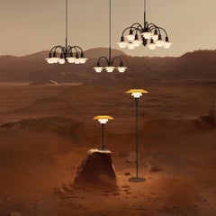 'PH Centenary Edition' 3-Arm Aged Brass & Glass Chandelier for Louis Poulsen