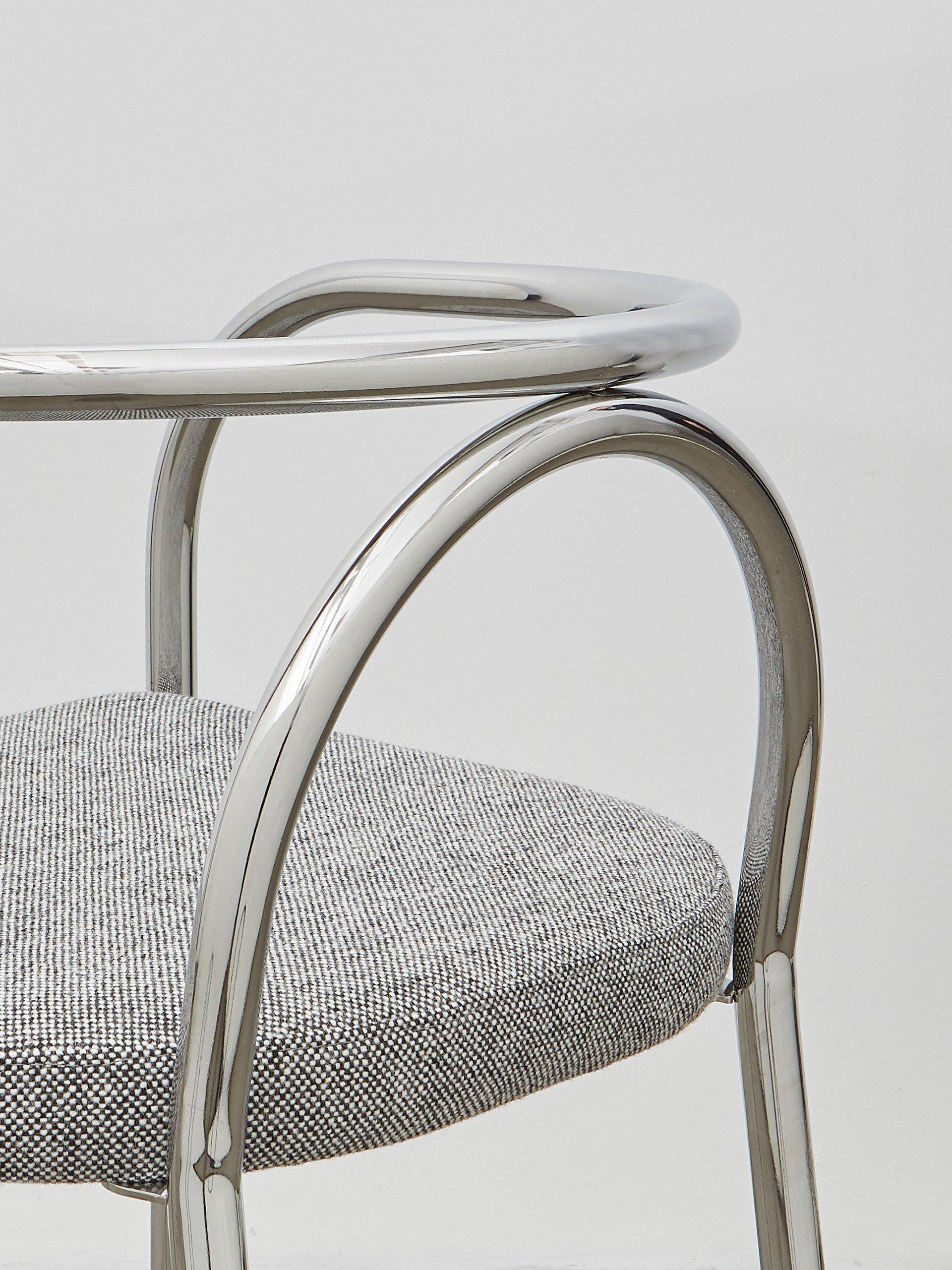 Bauhaus PH Chair, chrome, hallingdal light grey 126 For Sale