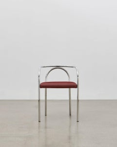 PH Chair, chrome, leather extreme indianred