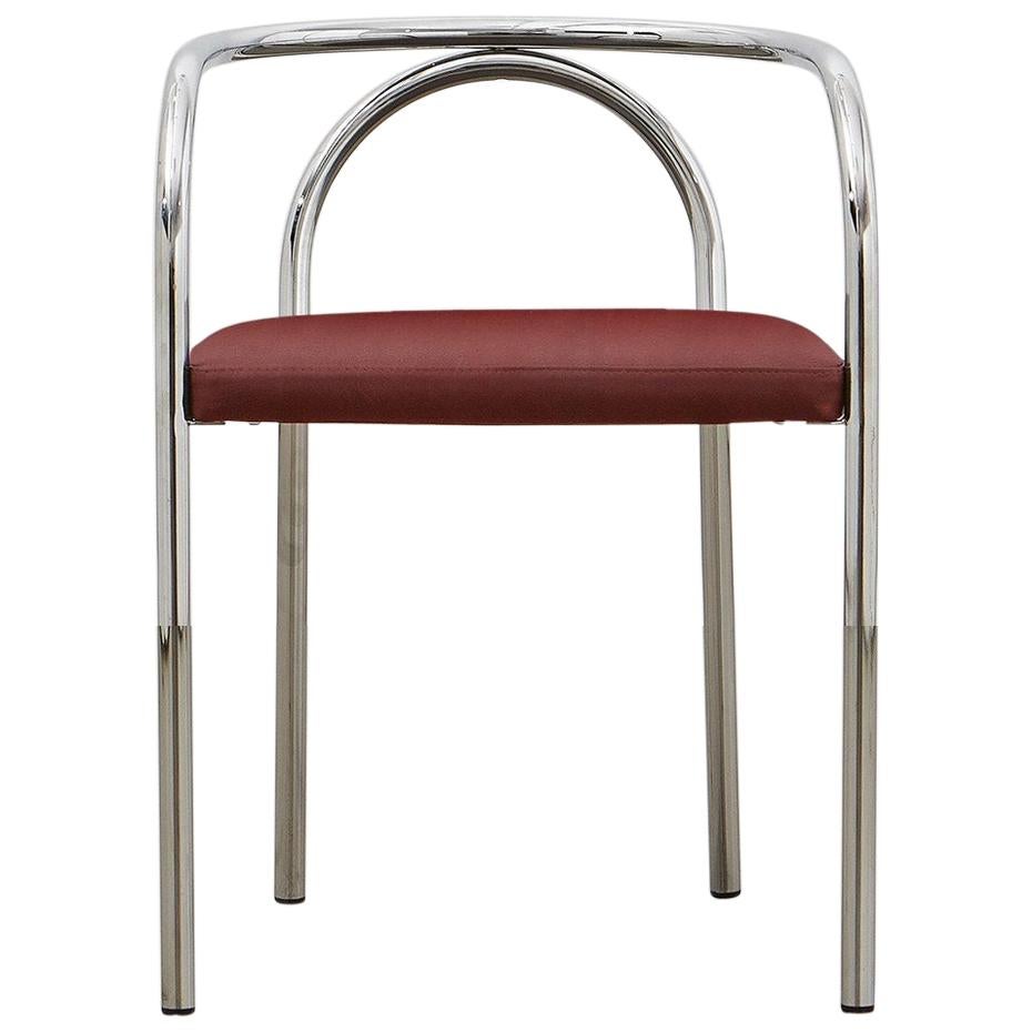 PH Chair, chrome, leather extreme indianred