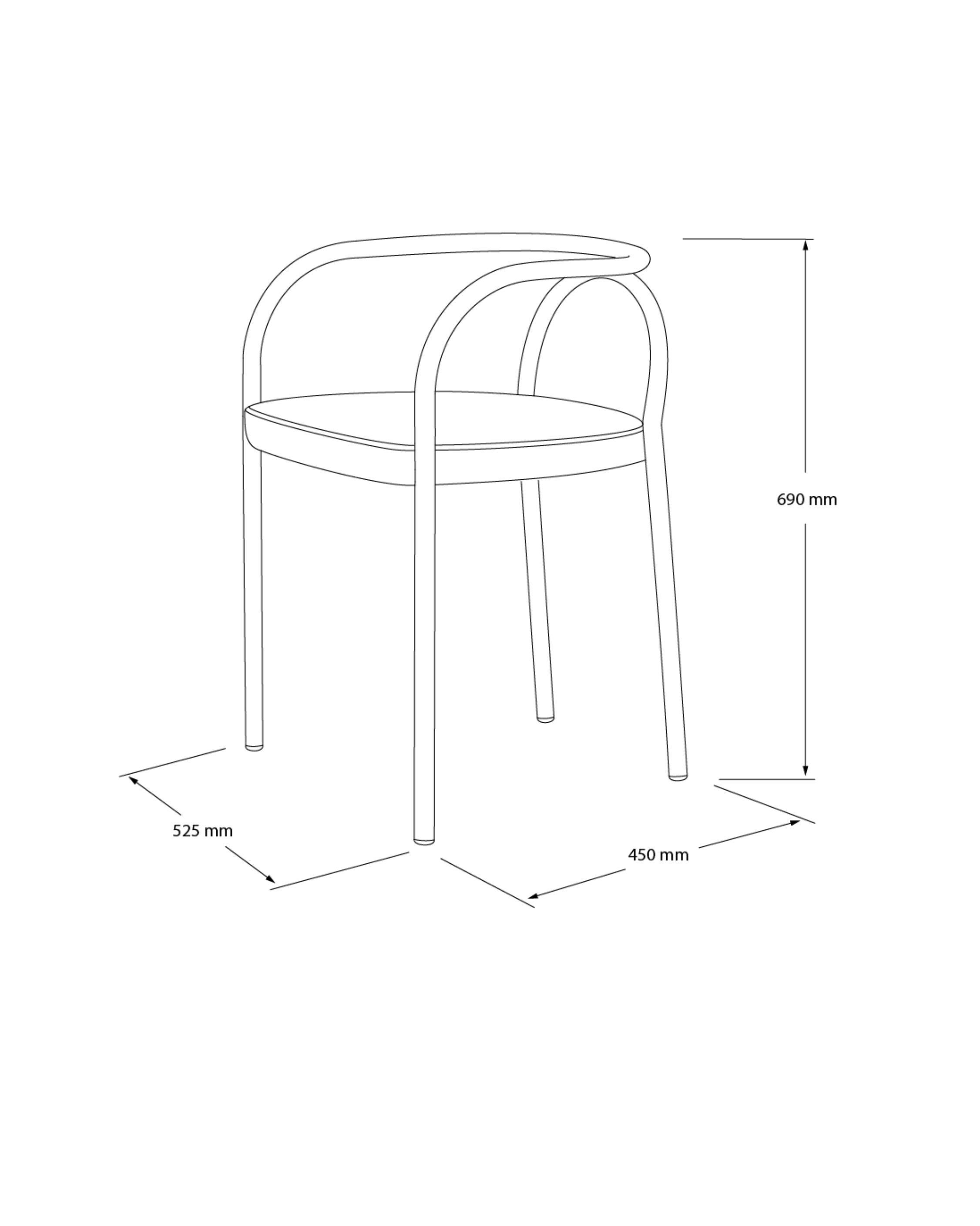 PH Chair - Gestell aus Stahlrohr in dunklem Kupferglanz Sitzfläche aus Leder in indischem Farbton im Angebot 1