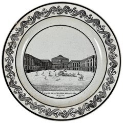 PH Choisy French Creamware Neoclassical Palais à Paris Architecture Plate