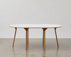 PH Circle Table, Natural Oakwood Legs, Laminated Plate
