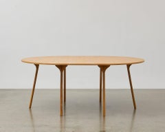 PH Circle Table, 1270x1820mm, Natural Oak Wood Legs, Veneer Table Plate and Edge