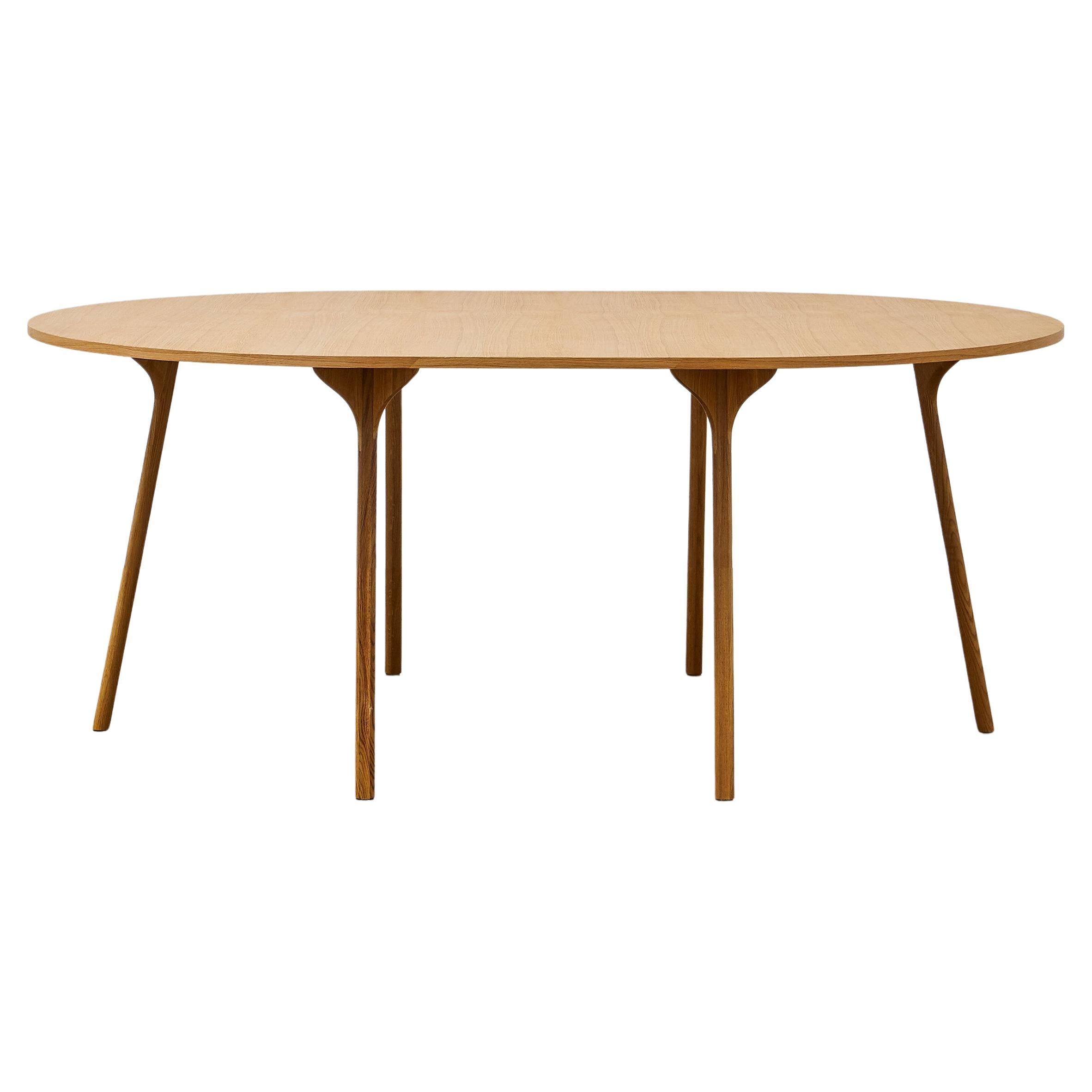 PH Circle Table, 1270x1820mm, Natural Oak Wood Legs, Veneer Table Plate and Edge