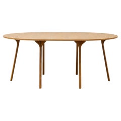 PH Circle Table, 1270x1820mm, Natural Oak Wood Legs, Veneer Table Plate and Edge