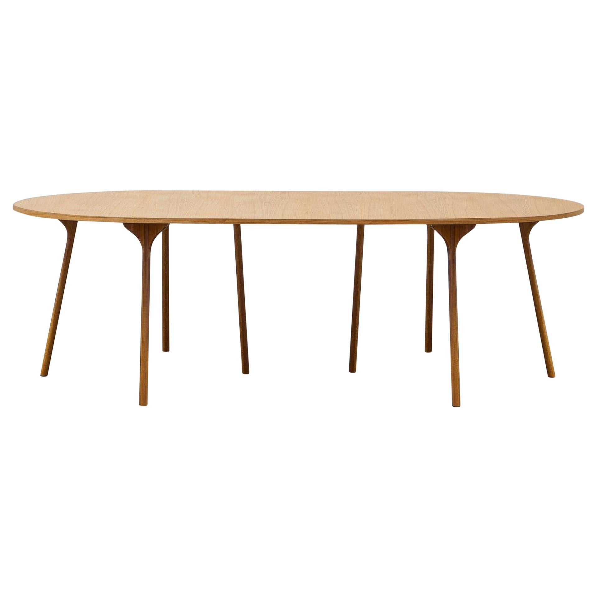 PH Circle Table, 1270x2370mm, Natural Oakwood Legs, Veneer Table Plate and Edge