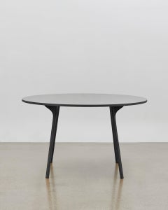 PH Circle Table, Black Oak Wood Legs, Veneer Table Plate and Edge