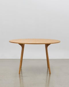 PH Circle Table, Natural Oak Wood Legs, Veneer Table Plate and Edge