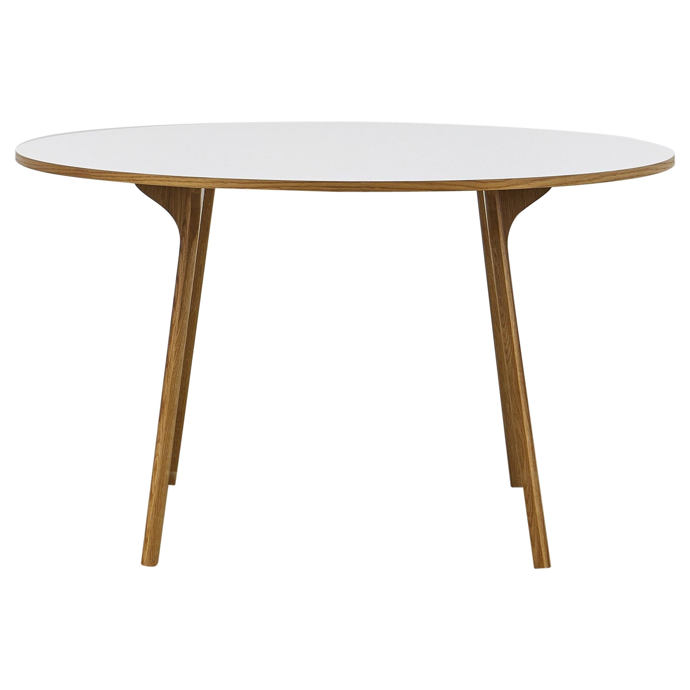 PH Circle Table, Natural Oak Wood Legs, Laminated Plate For Sale