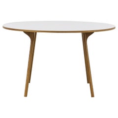 PH Circle Table, Natural Oak Wood Legs, Laminated Plate