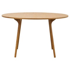 PH Circle Table, Natural Oak Wood Legs, Veneer Table Plate and Edge