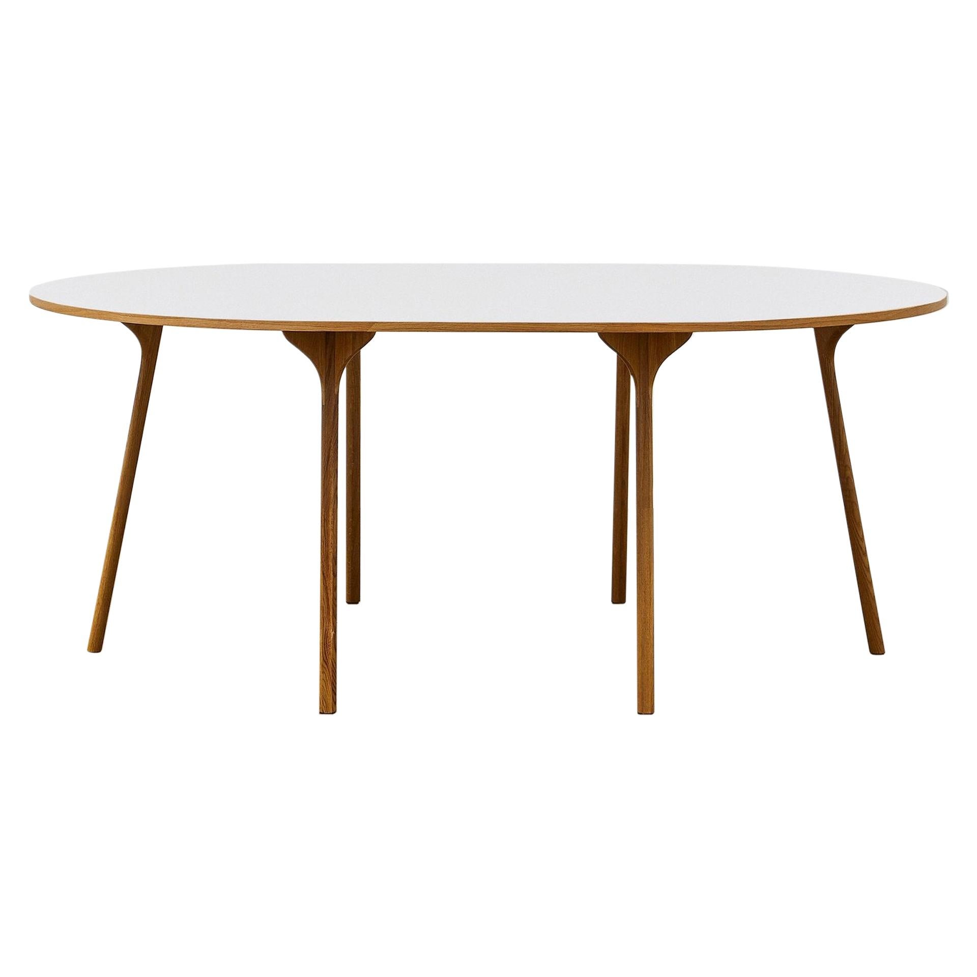PH Circle Table, Natural Oakwood Legs, Laminated Plate For Sale