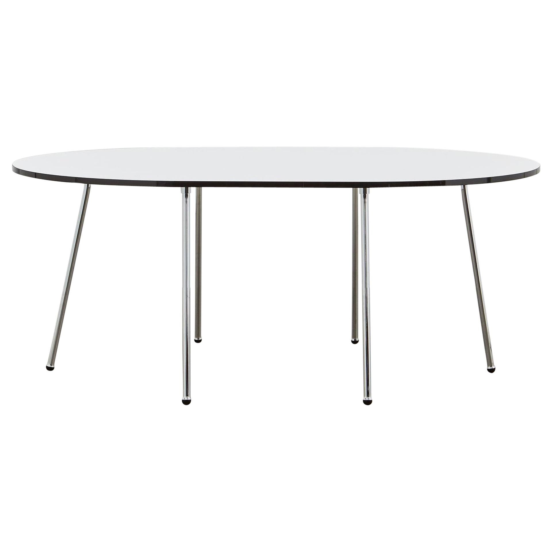 PH Dining Table, 1270x1820mm, chrome, laminated plate with black abs edge