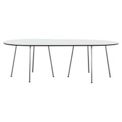 PH Dining Table, Chrome, Laminated Plate with Black Abs Edge