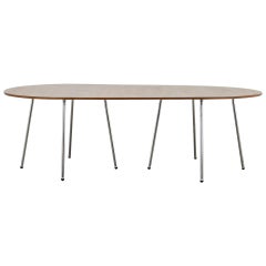 PH Dining Table, 1270x2370mm, chrome, natural oak veneer table plate and edge