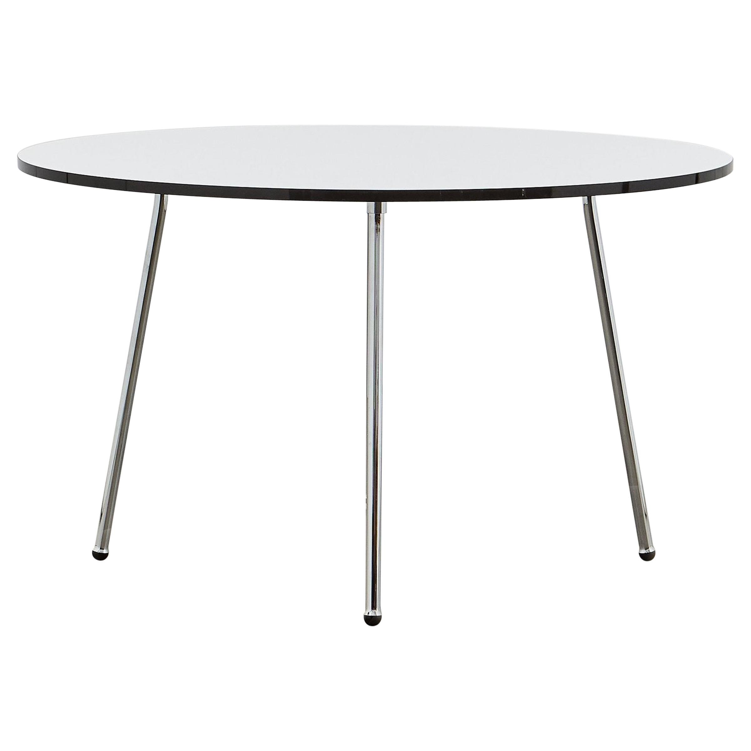 PH Dining Table, Chrome, Laminated Plate with Black Abs Edge For Sale