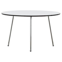PH Dining Table, Chrome, Laminated Plate with Black Abs Edge